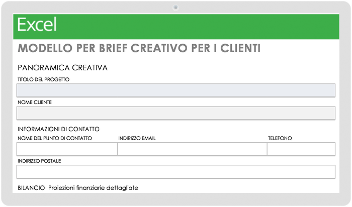  Modello di brief creativo del cliente