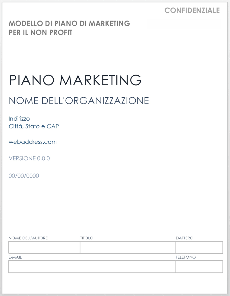 Piano di marketing per il non profit