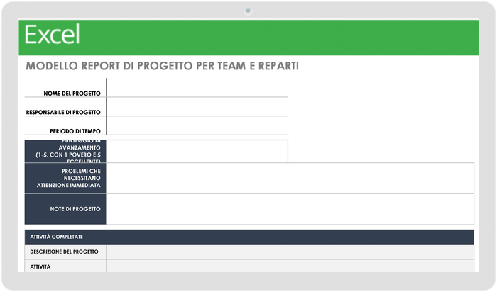  Modello di rapporto di progetto per team e dipartimenti