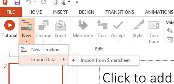 Sequenza temporale di Smartsheet